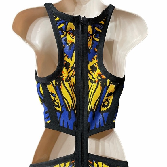 2B Bebe Bodycon Mid Riff Cutout Dress Size S Y2K Style - Picture 10 of 10